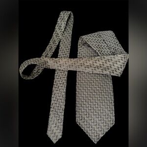 Extrema By Zanetti 100% Silk Geometric Tie Made In Italy Brown Gold